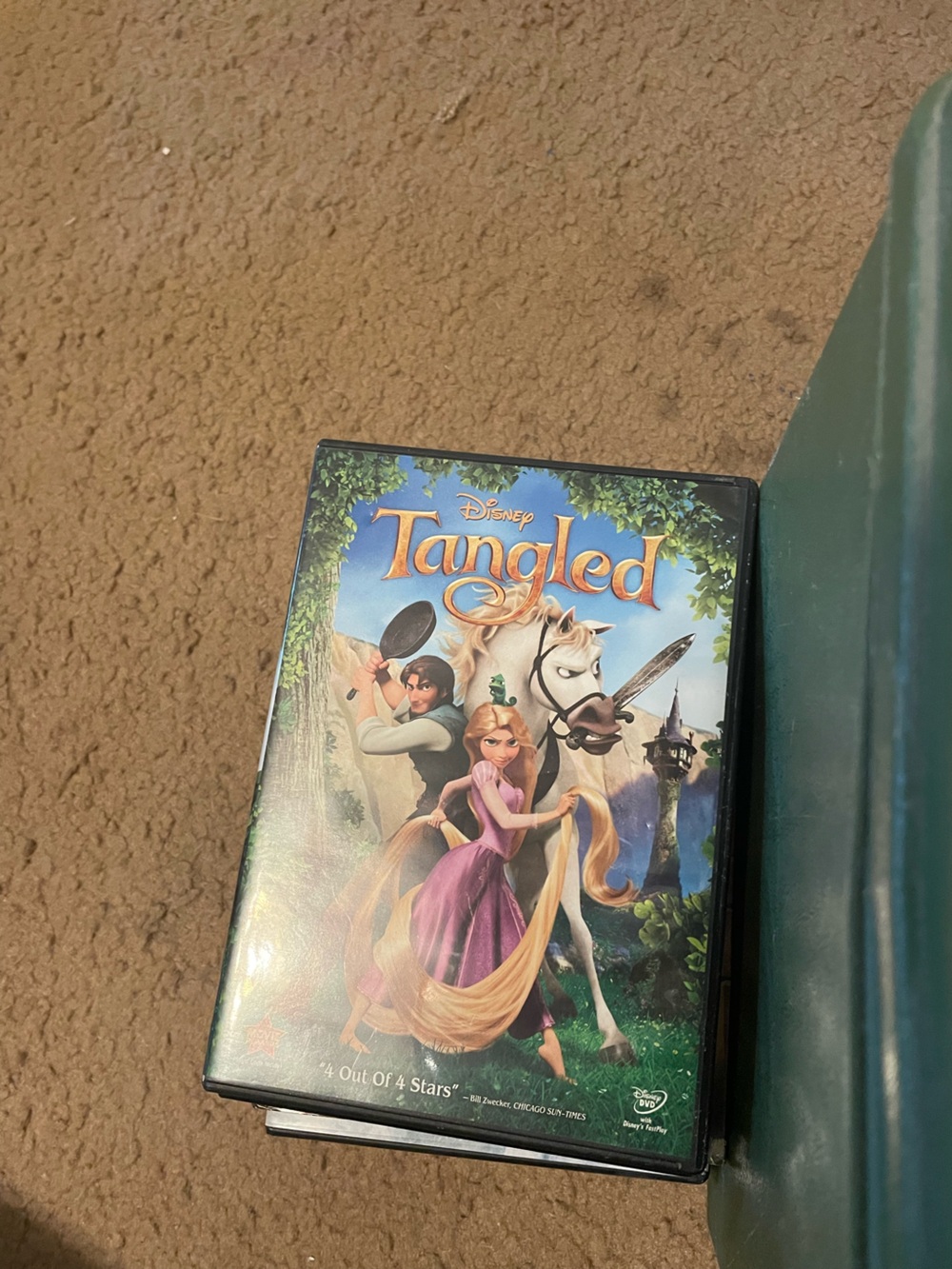 Disney Tangled DVD Case with Blue and Green Cover Art